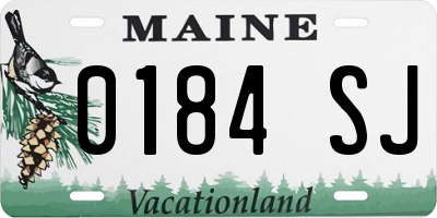 ME license plate 0184SJ