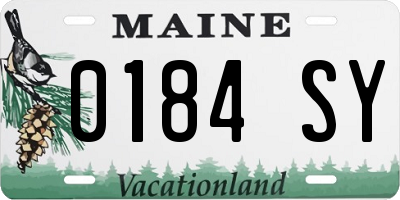 ME license plate 0184SY