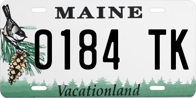 ME license plate 0184TK