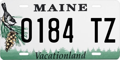 ME license plate 0184TZ