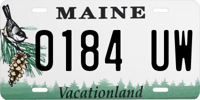 ME license plate 0184UW
