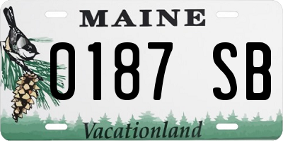 ME license plate 0187SB