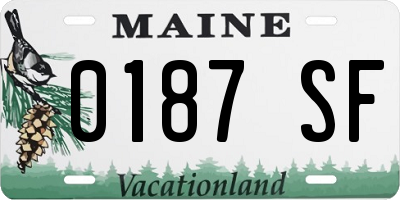 ME license plate 0187SF