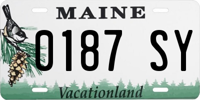 ME license plate 0187SY