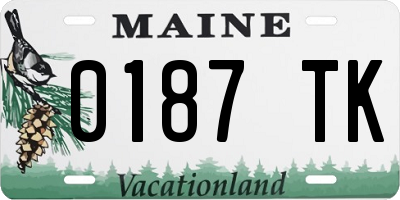 ME license plate 0187TK