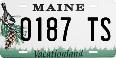 ME license plate 0187TS