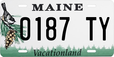ME license plate 0187TY