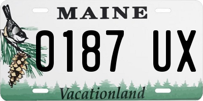 ME license plate 0187UX