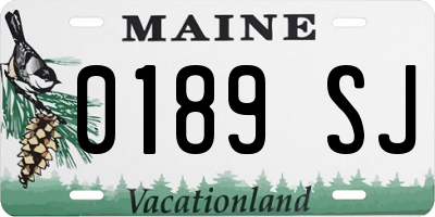 ME license plate 0189SJ