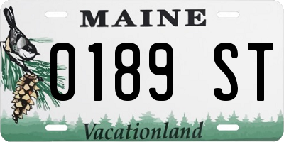 ME license plate 0189ST