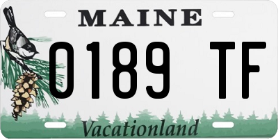 ME license plate 0189TF