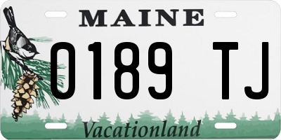 ME license plate 0189TJ