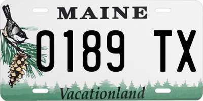 ME license plate 0189TX