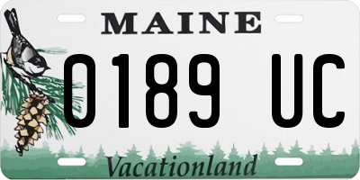 ME license plate 0189UC