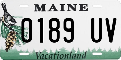 ME license plate 0189UV