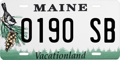 ME license plate 0190SB