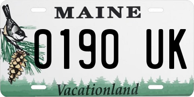 ME license plate 0190UK