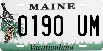 ME license plate 0190UM