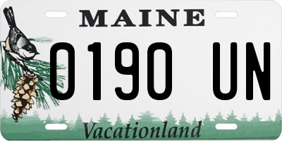 ME license plate 0190UN