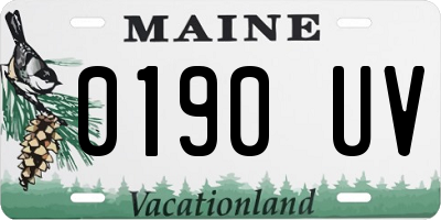 ME license plate 0190UV