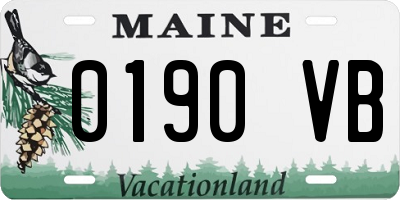 ME license plate 0190VB