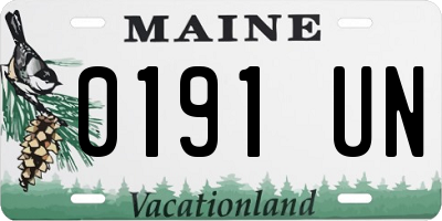 ME license plate 0191UN