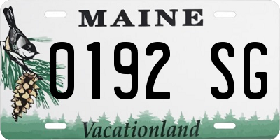 ME license plate 0192SG