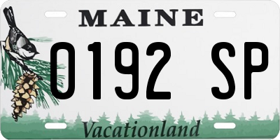 ME license plate 0192SP