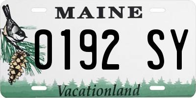 ME license plate 0192SY