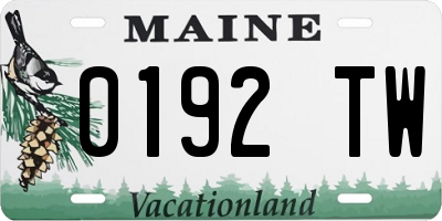 ME license plate 0192TW