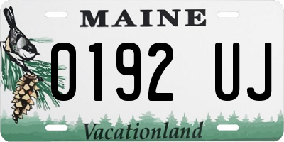 ME license plate 0192UJ