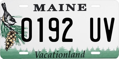 ME license plate 0192UV