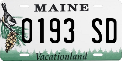 ME license plate 0193SD