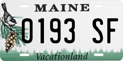 ME license plate 0193SF