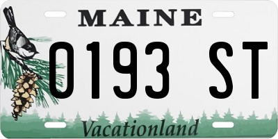 ME license plate 0193ST