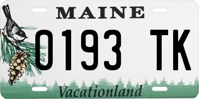 ME license plate 0193TK