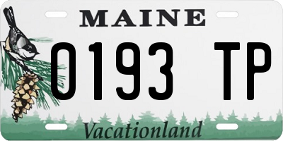ME license plate 0193TP