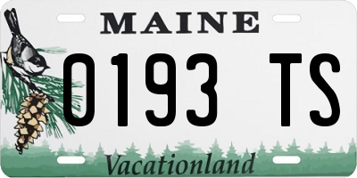 ME license plate 0193TS