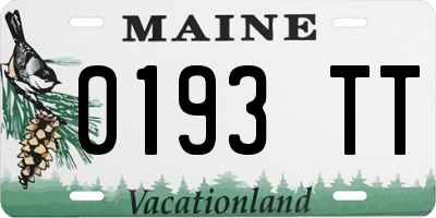 ME license plate 0193TT