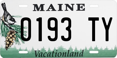 ME license plate 0193TY