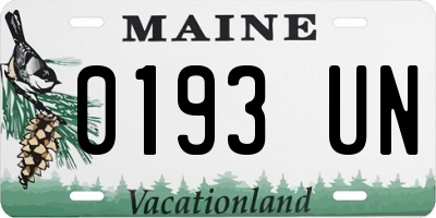 ME license plate 0193UN