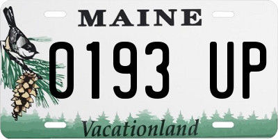 ME license plate 0193UP