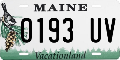 ME license plate 0193UV