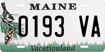 ME license plate 0193VA