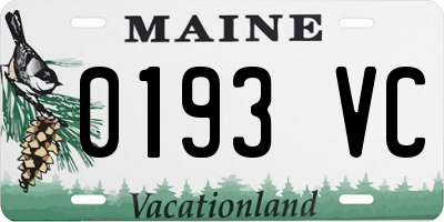 ME license plate 0193VC