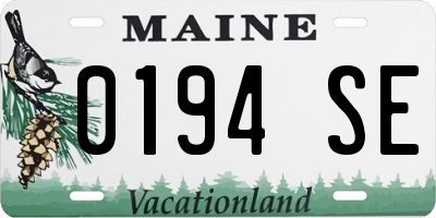 ME license plate 0194SE