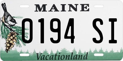ME license plate 0194SI