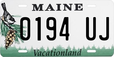 ME license plate 0194UJ