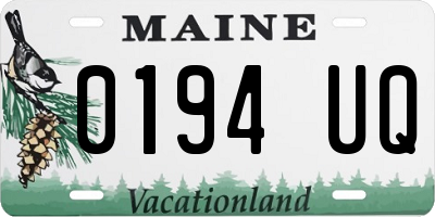 ME license plate 0194UQ