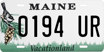 ME license plate 0194UR